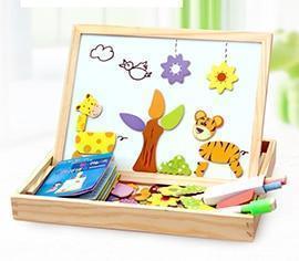 Educational Magnetic Box - (100+PCS Wooden Magnetic Puzzle)