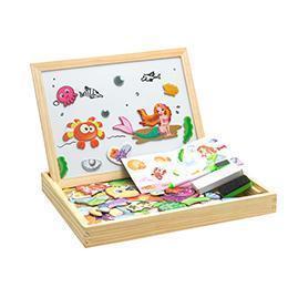 Educational Magnetic Box - (100+PCS Wooden Magnetic Puzzle)