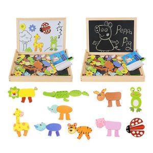 Educational Magnetic Box - (100+PCS Wooden Magnetic Puzzle)